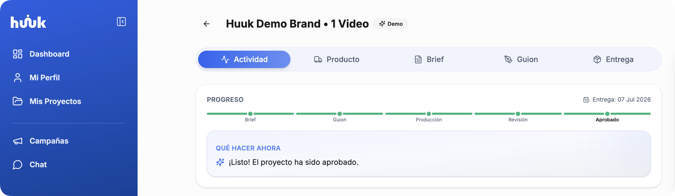 Huuk — creator dashboard
