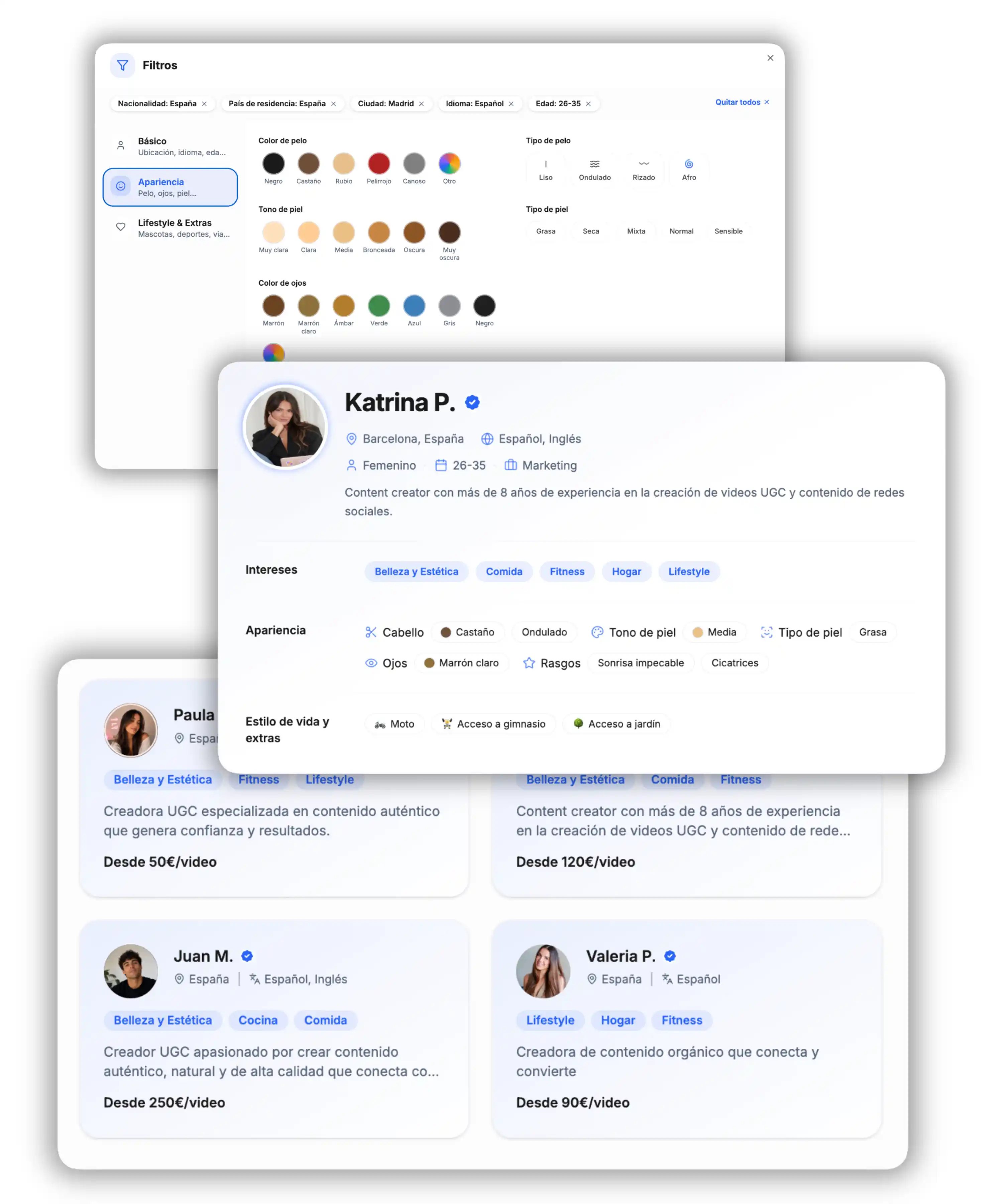 Find the right UGC creators